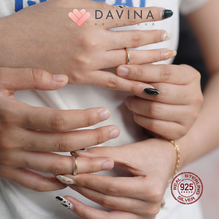 DAVINA Couple Kenth Barby Rings Silver Color S925