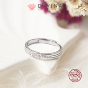 DAVINA Couple Aideen Aliyah Rings Silver Color S925