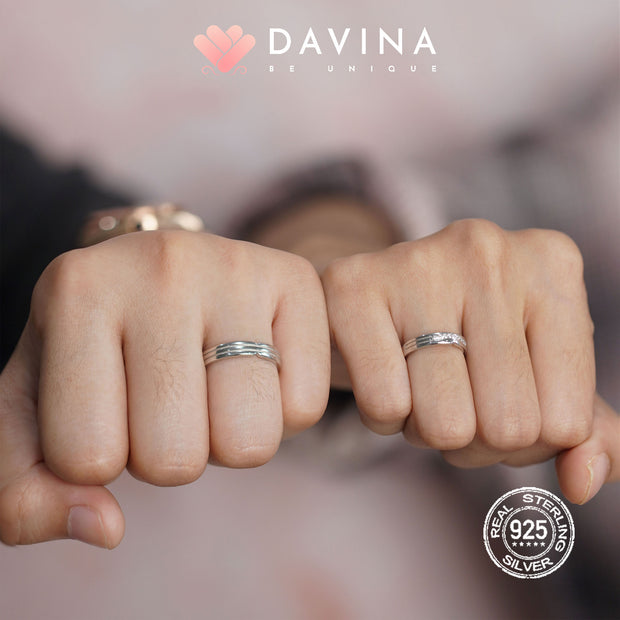 DAVINA Couple Aideen Aliyah Rings Silver Color S925