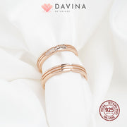 DAVINA Couple Aideen Aliyah Rings Rose Gold Color S925
