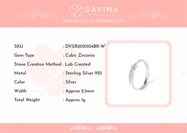 DAVINA Ladies Adhara Ring Sterling Silver 925