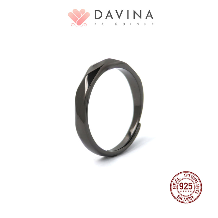 DAVINA Couple Daen Darina Rings Black Color S925