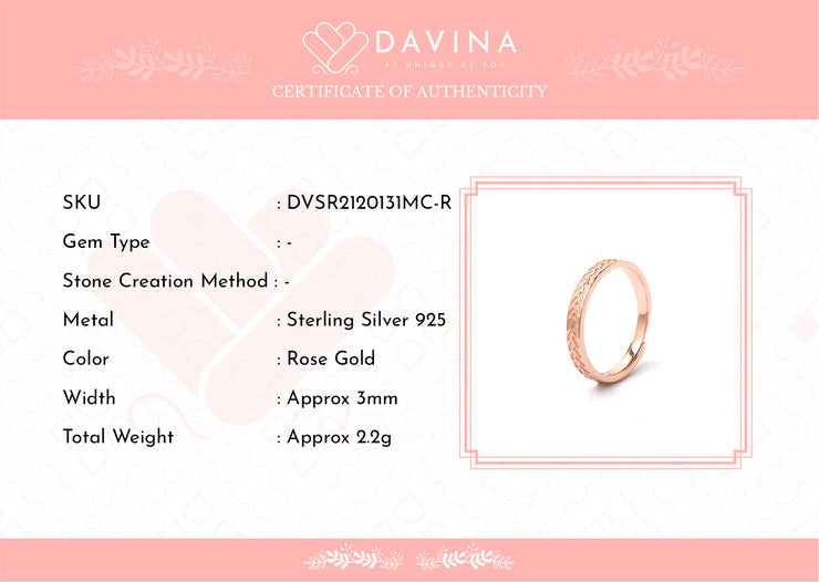 DAVINA Couple Percy Pennie Rings Rose Gold Color S925