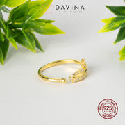 DAVINA Ladies Aurell Ring Gold Color Sterling Silver 925