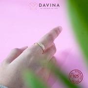 DAVINA Ladies Aurell Ring Gold Color Sterling Silver 925