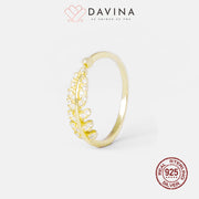 DAVINA Ladies Aurell Ring Gold Color Sterling Silver 925