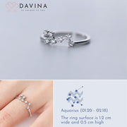 DAVINA Ladies Zodiac Ring Sterling Silver 925