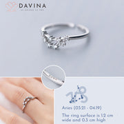 DAVINA Ladies Zodiac Ring Sterling Silver 925