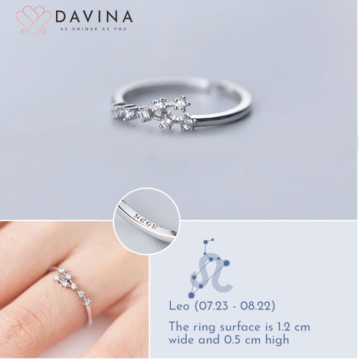 DAVINA Ladies Zodiac Ring Silver Color S925