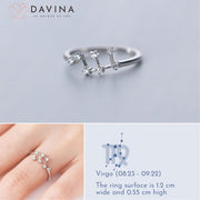 DAVINA Ladies Zodiac Ring Sterling Silver 925