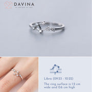 DAVINA Ladies Zodiac Ring Sterling Silver 925