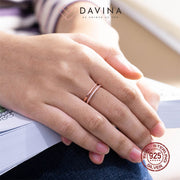 DAVINA Ladies Tessa Ring Rose Gold Color Sterling Silver 925