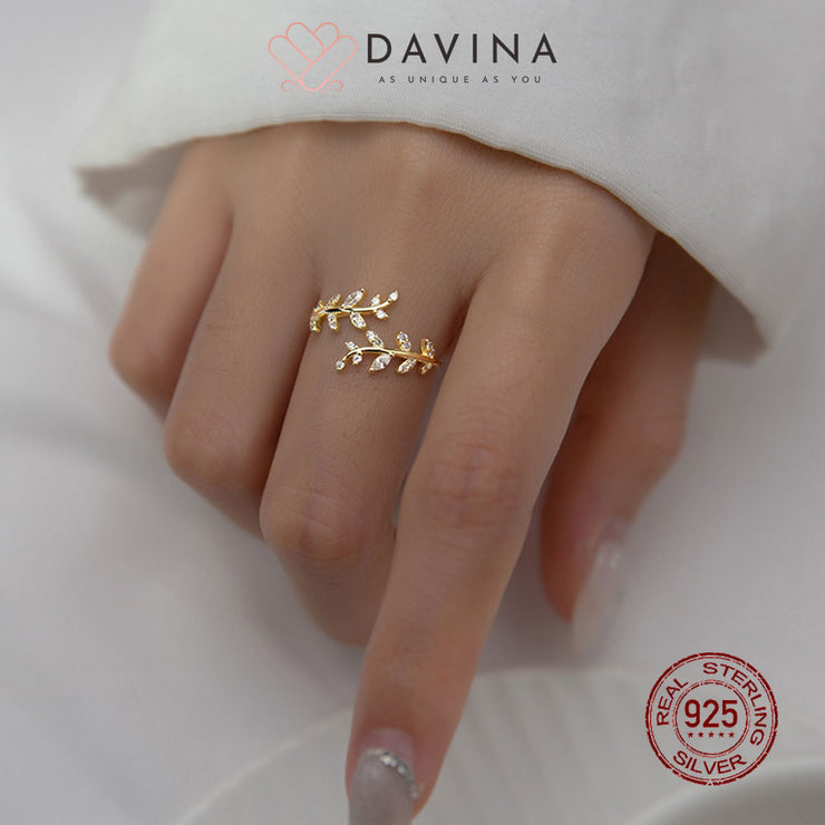 DAVINA Ladies Ayana Ring Gold Color Sterling Silver 925