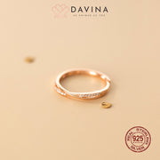 DAVINA Ladies Elna Ring Rose Gold Color S925