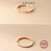 DAVINA Ladies Elna Ring Rose Gold Color Sterling Silver 925