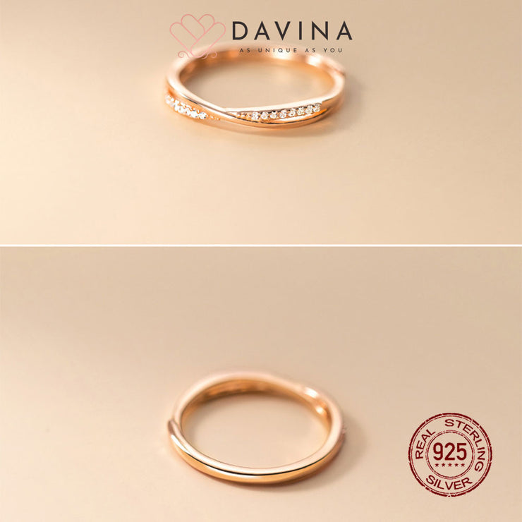 DAVINA Ladies Elna Ring Rose Gold Color S925