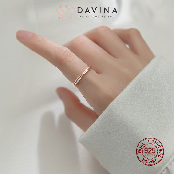 DAVINA Ladies Elna Ring Rose Gold Color S925