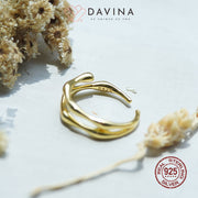 DAVINA Ladies Olive Ring Gold Color Sterling Silver 925