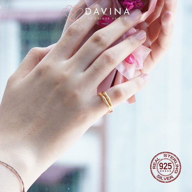 DAVINA Ladies Olive Ring Gold Color S925