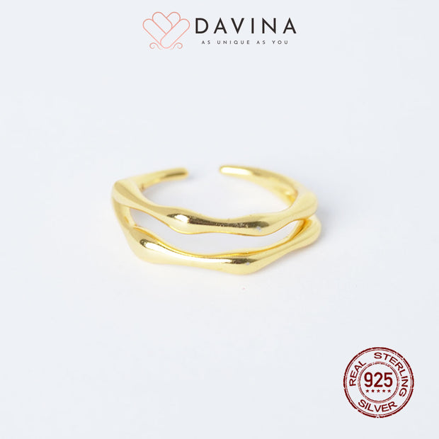 DAVINA Ladies Olive Ring Gold Color Sterling Silver 925