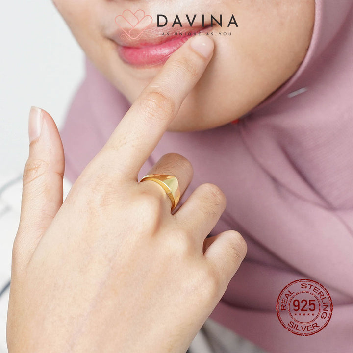 DAVINA Ladies Abira Ring Gold Color Sterling Silver 925
