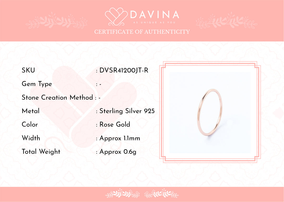 DAVINA Ladies Adele Ring Rose Gold Color Sterling Silver 925