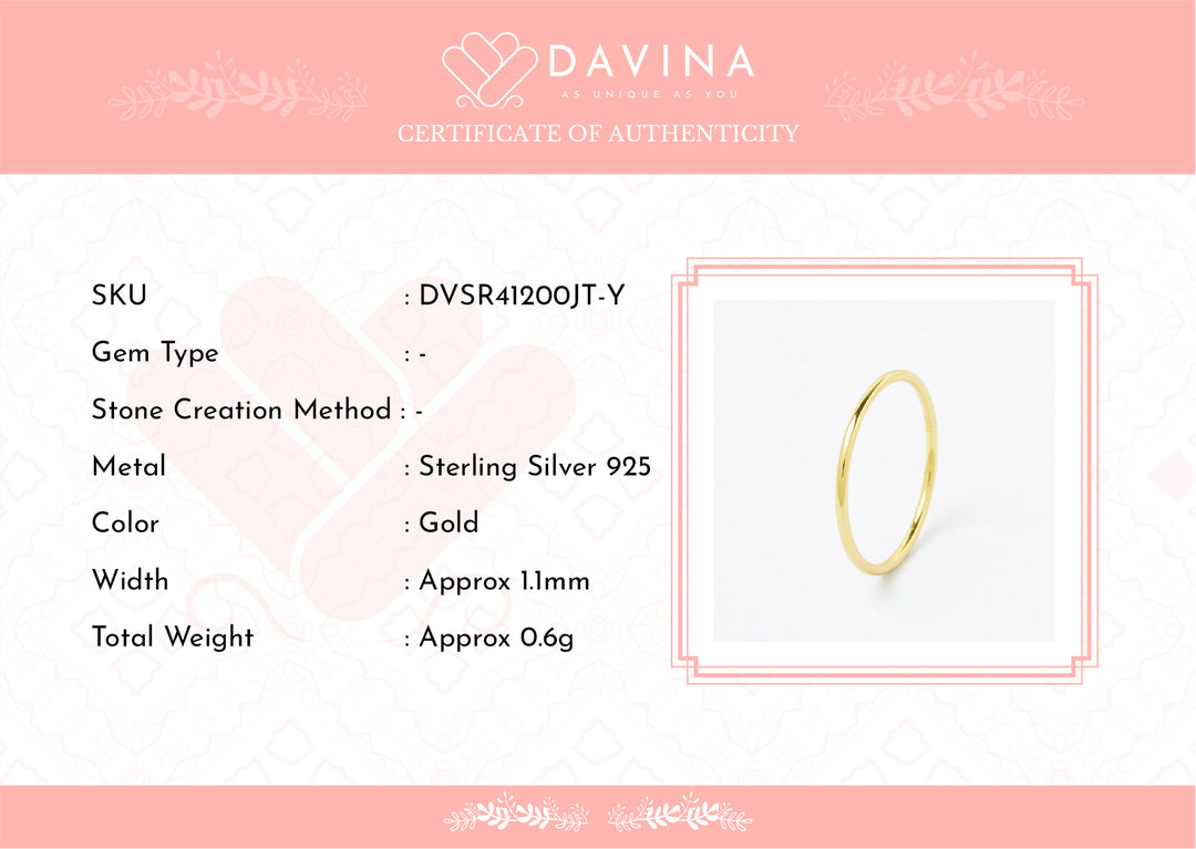 DAVINA Ladies Adele Ring Gold Color Sterling Silver 925