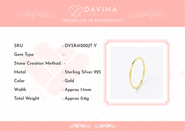 DAVINA Ladies Adele Ring Gold Color S925