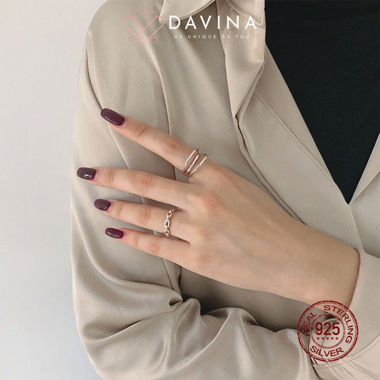 DAVINA Ladies Josie Ring Silver Color S925