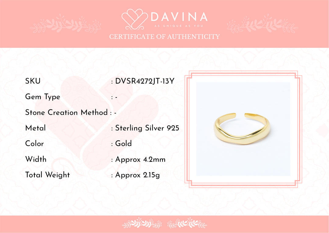 DAVINA Ladies Joanna Ring Gold Color Sterling Silver 925