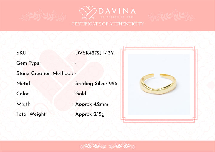 DAVINA Ladies Joanna Ring Gold Color Sterling Silver 925