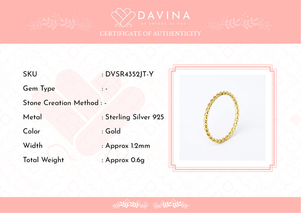 DAVINA Ladies Arsy Ring Gold Color S925