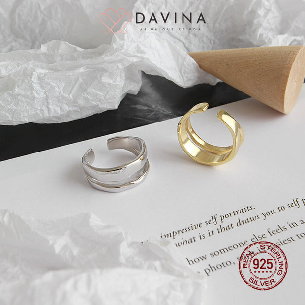 DAVINA Ladies Caroline Ring Gold Color Sterling Silver 925