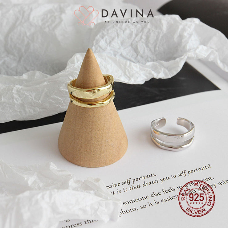 DAVINA Ladies Caroline Ring Gold Color Sterling Silver 925