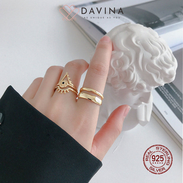 DAVINA Ladies Caroline Ring Gold Color Sterling Silver 925