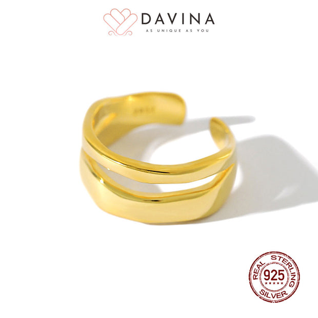 DAVINA Ladies Caroline Ring Gold Color Sterling Silver 925