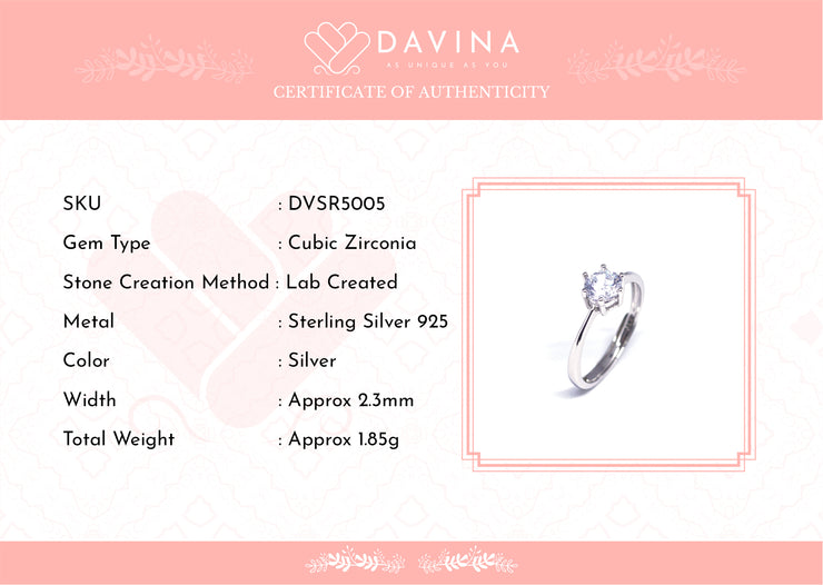 DAVINA Couple Gilang Felycia Rings Silver Color S925
