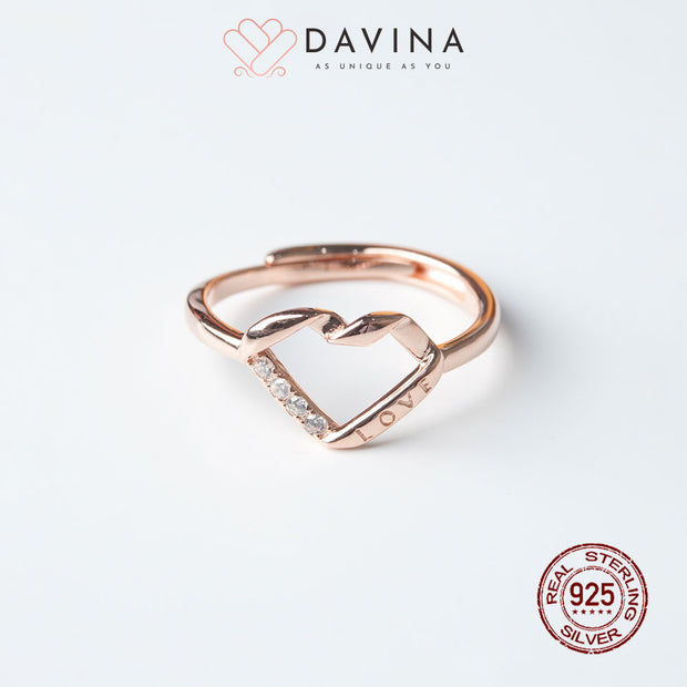 DAVINA Ladies Ivelle Ring Rose Gold Color S925