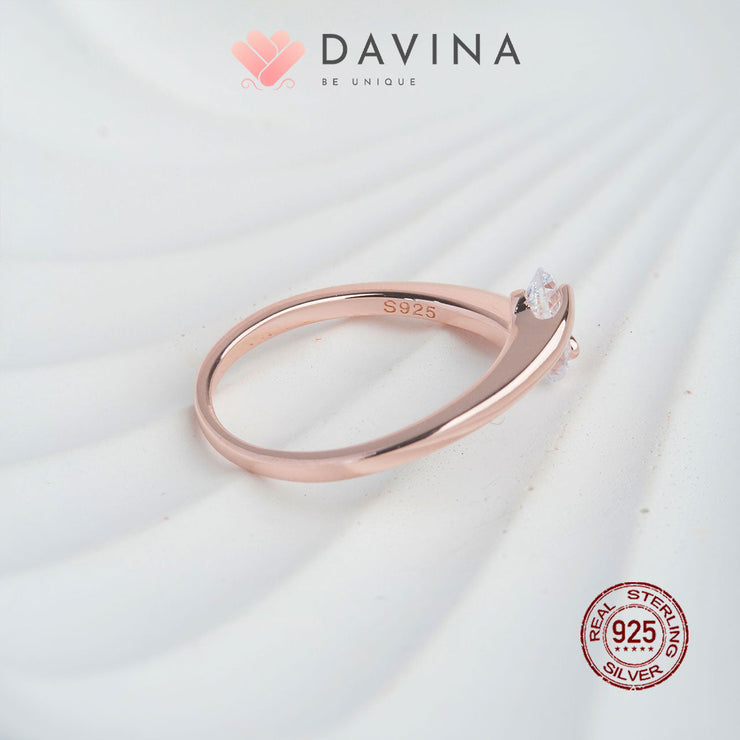 DAVINA Ladies Syeila Ring Rose Gold Color S925
