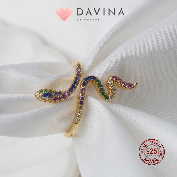 DAVINA Ladies Snackie Ring Gold Color S925