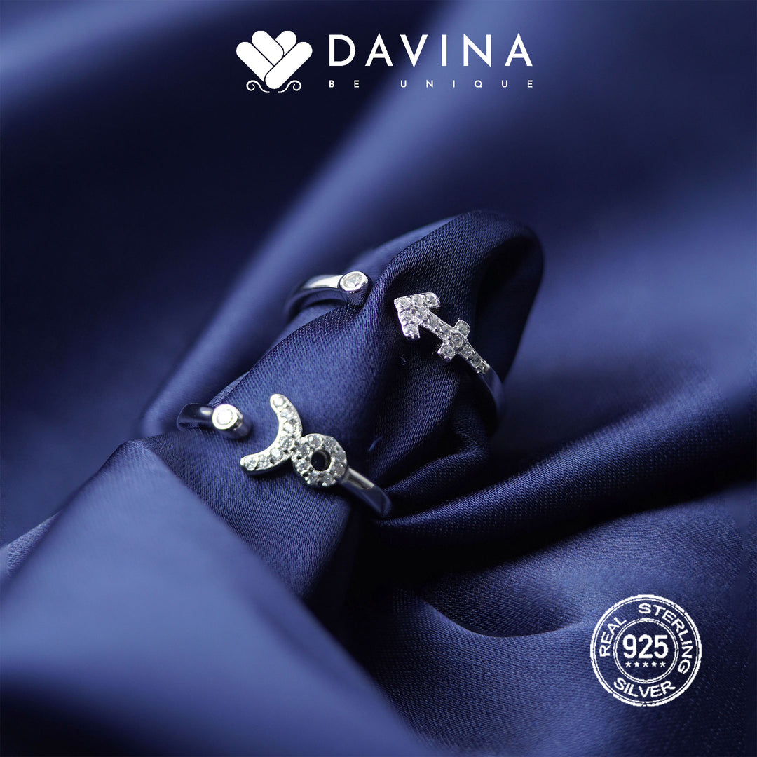 DAVINA Ladies Zodiac Ring Sterling Silver 925