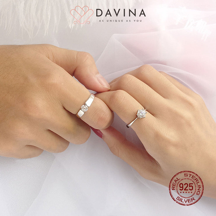 DAVINA Couple Gilang Felycia Rings Silver Color S925