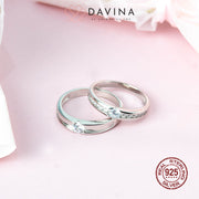 DAVINA Couple Mario Monica Rings Silver Color S925