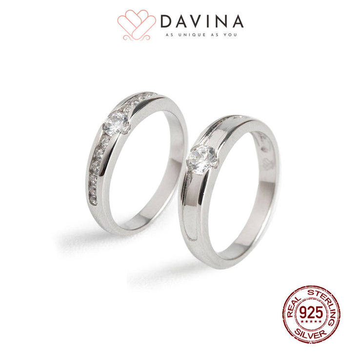 DAVINA Couple Mario Monica Rings Sterling Silver 925