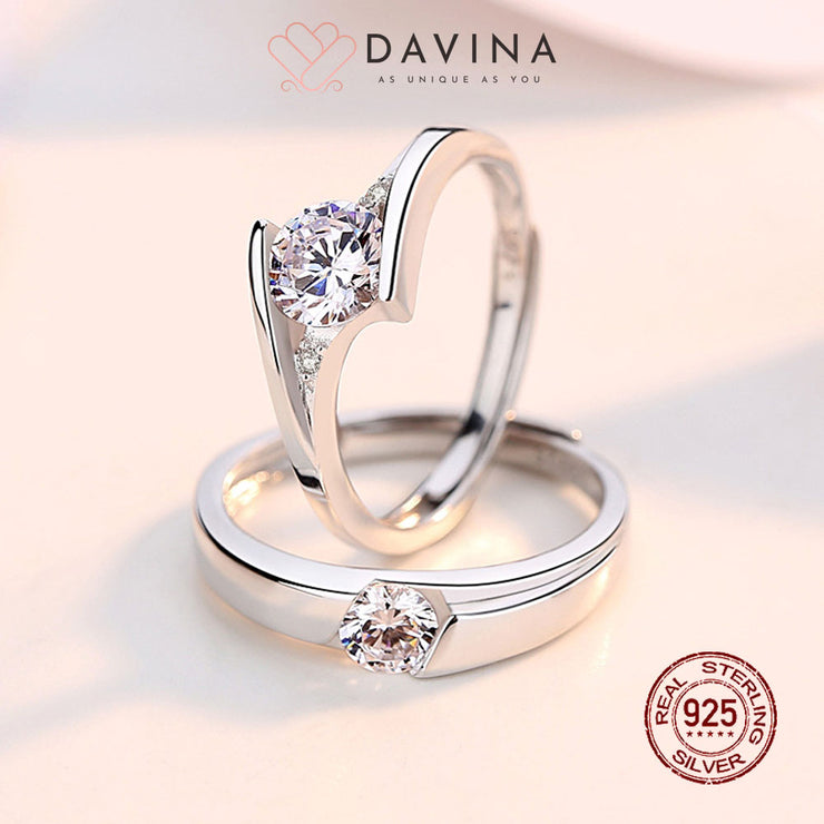 DAVINA Couple Oscar Ola Rings Silver Color S925