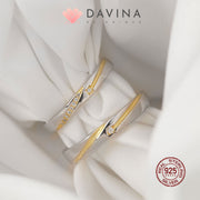 DAVINA Couple Samuel Sovia Rings Silver Color S925