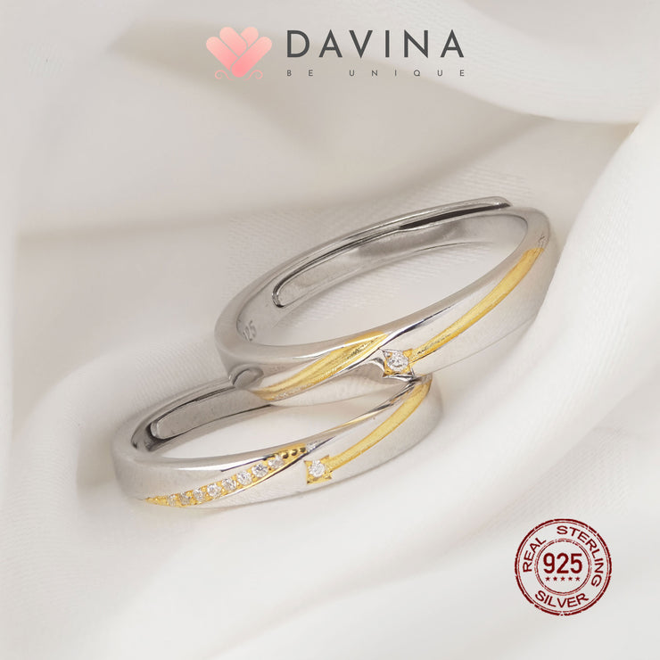 DAVINA Couple Samuel Sovia Rings Sterling Silver 925