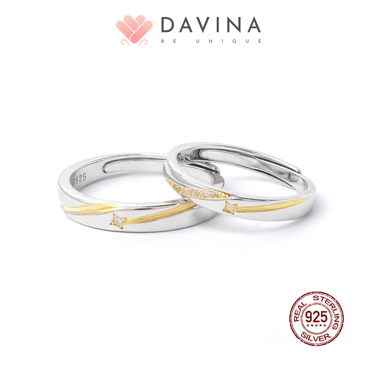 DAVINA Couple Samuel Sovia Rings Silver Color S925