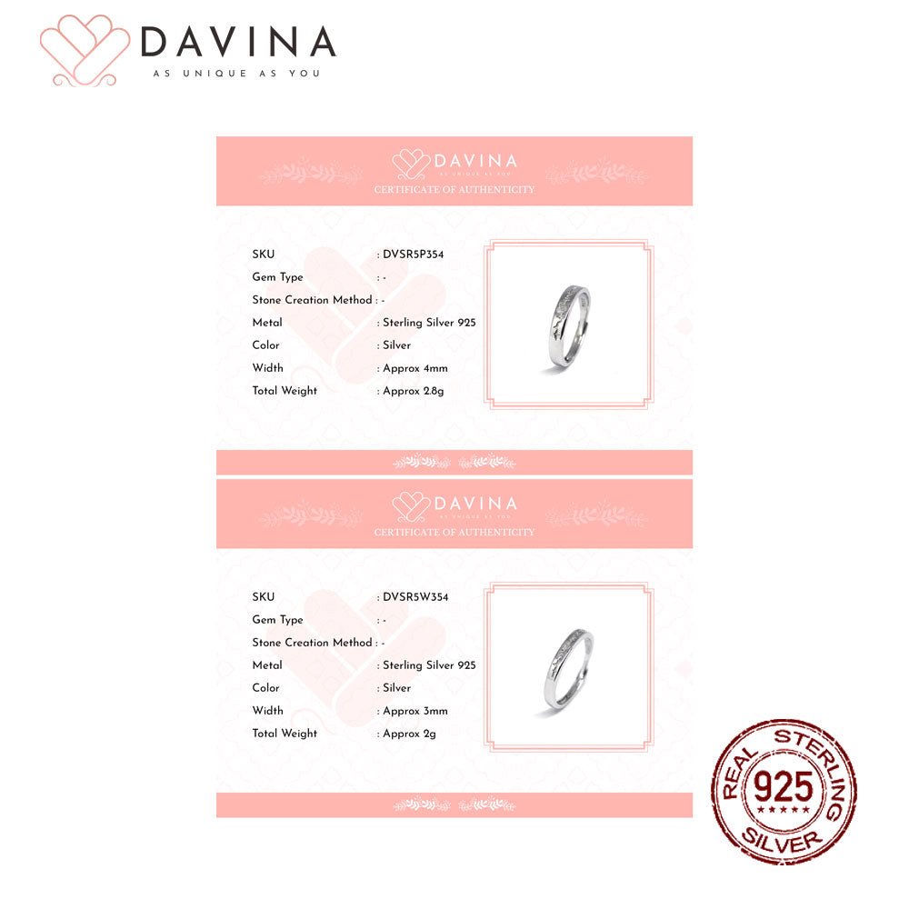 DAVINA Couple Kevin Keila  Rings Sterling Silver 925