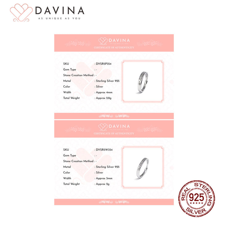 DAVINA Couple Kevin Keila  Rings Silver Color S925